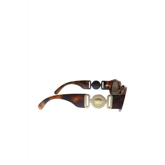 NEW VERSACE geometric plastic sunglasses with brown lens in havana - Picture 3 of 3